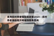 贵州农村养老保险新政策2019 - 农村养老保险档次明细领取表贵州