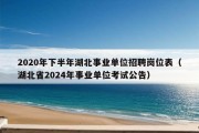 2020年下半年湖北事业单位招聘岗位表（湖北省2024年事业单位考试公告）