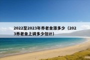 2022至2023年养老金涨多少（2023养老金上调多少估计）