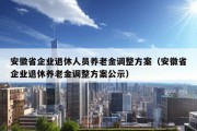 安徽省企业退休人员养老金调整方案（安徽省企业退休养老金调整方案公示）