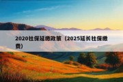 2020社保延缴政策（2025延长社保缴费）