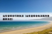 山东省综合行政执法（山东省综合执法局改革最新消息）