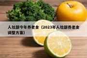 人社部今年养老金（2023年人社部养老金调整方案）