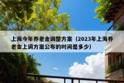 上海今年养老金调整方案（2023年上海养老金上调方案公布的时间是多少）