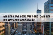 山东省深化事业单位改革指导意见（山东省深化事业单位改革试点实施方案）