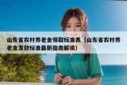 山东省农村养老金领取标准表（山东省农村养老金发放标准最新指南解读）