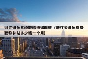 浙江退休高级职称待遇调整（浙江省退休高级职称补贴多少钱一个月）