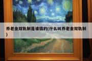 养老金双轨制是谁搞的(什么叫养老金双轨制)