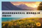 肥东农民养老金每月多少元（肥东养老金上调方案2020）