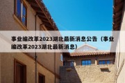 事业编改革2023湖北最新消息公告（事业编改革2023湖北最新消息）