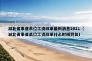 湖北省事业单位工资改革最新消息2021（湖北省事业单位工资改革什么时候到位）