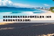 城市养老保险每月领多少钱啊怎么查询（城市养老保险每月领多少钱啊）