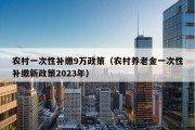 农村一次性补缴9万政策（农村养老金一次性补缴新政策2023年）