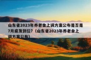 山东省2023年养老金上调方案公布是否是7月底发到位?（山东省2023年养老金上调方案公布）