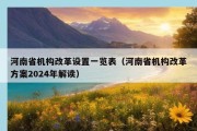 河南省机构改革设置一览表（河南省机构改革方案2024年解读）