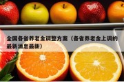 全国各省养老金调整方案（各省养老金上调的最新消息最新）