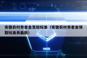 安徽农村养老金发放标准（安徽农村养老金领取标准表最新）