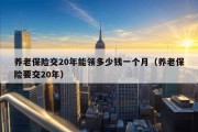 养老保险交20年能领多少钱一个月（养老保险要交20年）