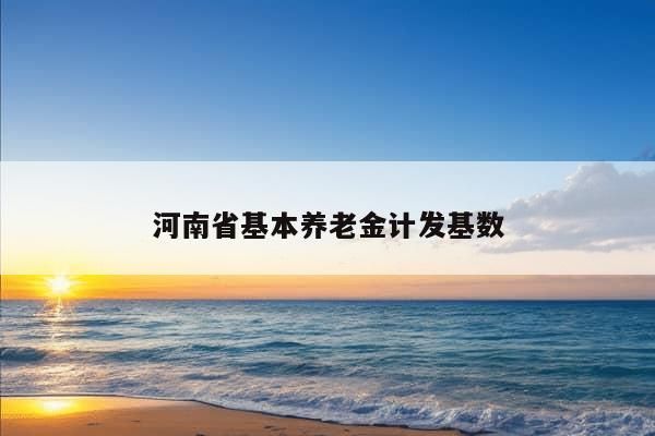 河南省基本养老金计发基数