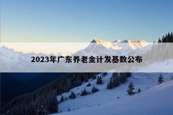 2023年广东养老金计发基数公布