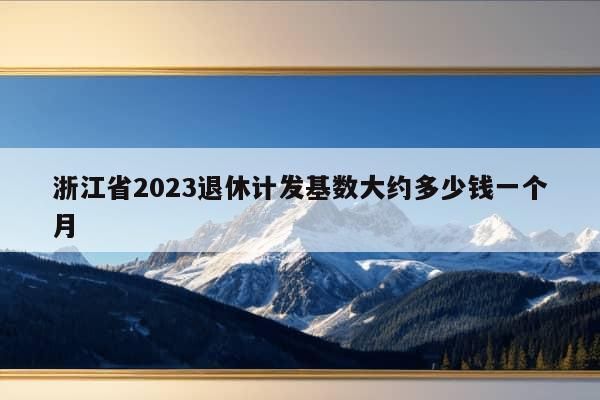 浙江省2023退休计发基数大约多少钱一个月