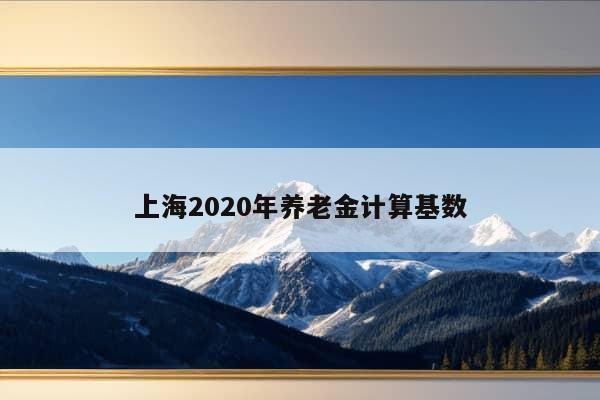 上海2020年养老金计算基数