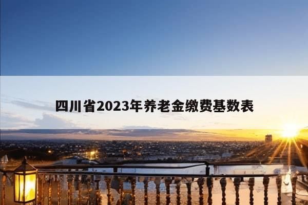 四川省2023年养老金缴费基数表