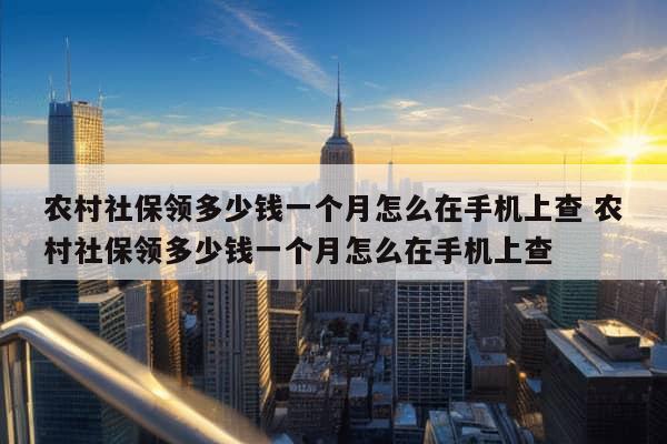 农村社保领多少钱一个月怎么在手机上查 农村社保领多少钱一个月怎么在手机上查