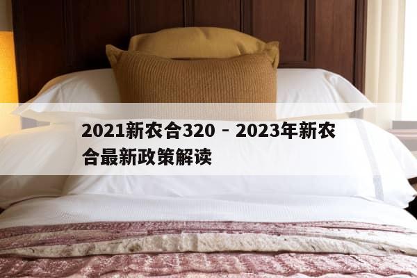 2021新农合320 - 2023年新农合最新政策解读