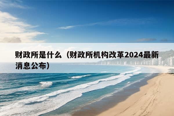 财政所是什么（财政所机构改革2024最新消息公布）