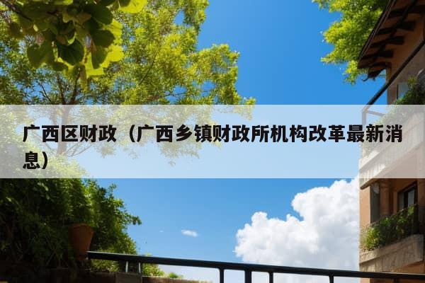 广西区财政（广西乡镇财政所机构改革最新消息）