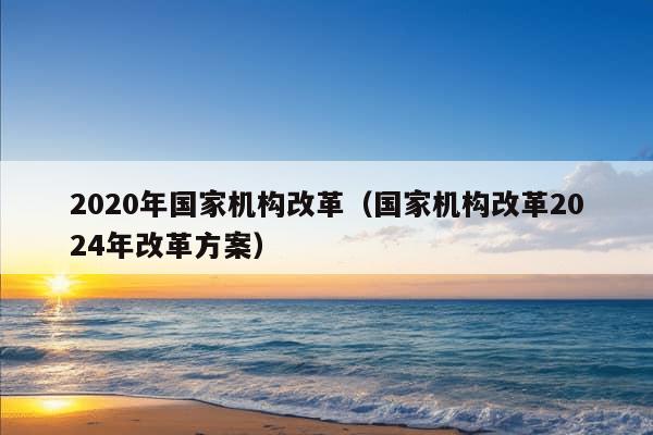 2020年国家机构改革（国家机构改革2024年改革方案）