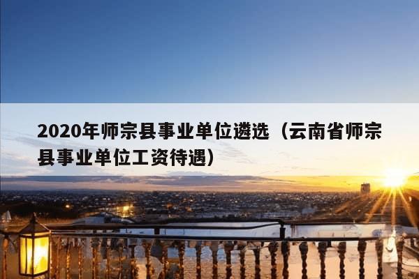 2020年师宗县事业单位遴选（云南省师宗县事业单位工资待遇）