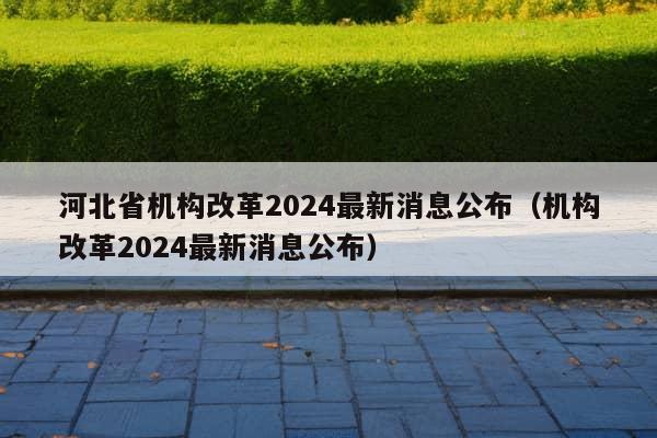 河北省机构改革2024最新消息公布（机构改革2024最新消息公布）