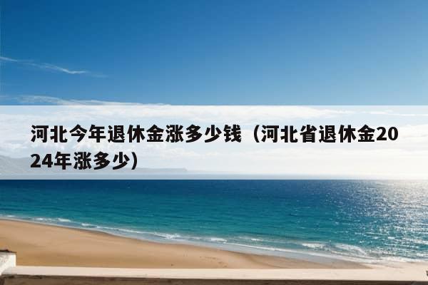 河北今年退休金涨多少钱（河北省退休金2024年涨多少）