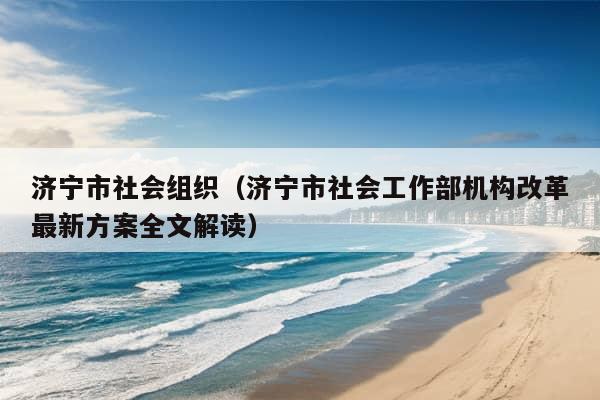 济宁市社会组织（济宁市社会工作部机构改革最新方案全文解读）