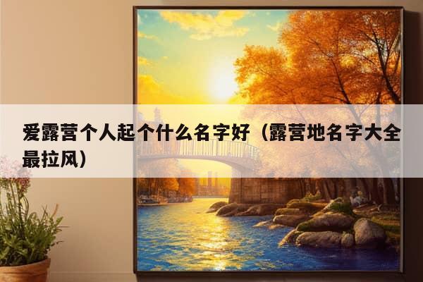 爱露营个人起个什么名字好（露营地名字大全最拉风）