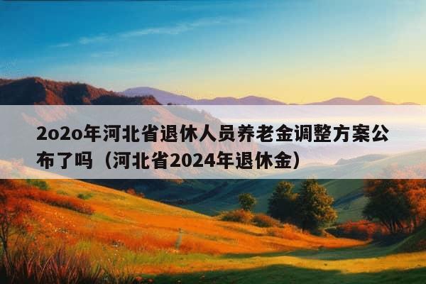 2o2o年河北省退休人员养老金调整方案公布了吗（河北省2024年退休金）