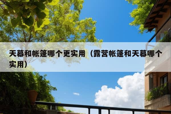 天幕和帐篷哪个更实用（露营帐篷和天幕哪个实用）