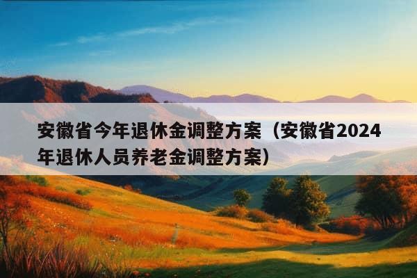 安徽省今年退休金调整方案（安徽省2024年退休人员养老金调整方案）