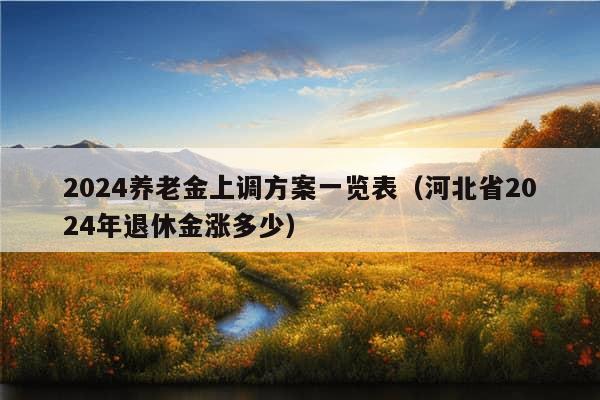 2024养老金上调方案一览表（河北省2024年退休金涨多少）