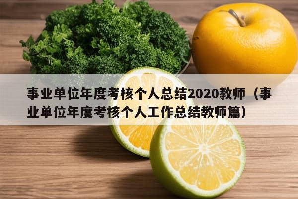 事业单位年度考核个人总结2020教师（事业单位年度考核个人工作总结教师篇）