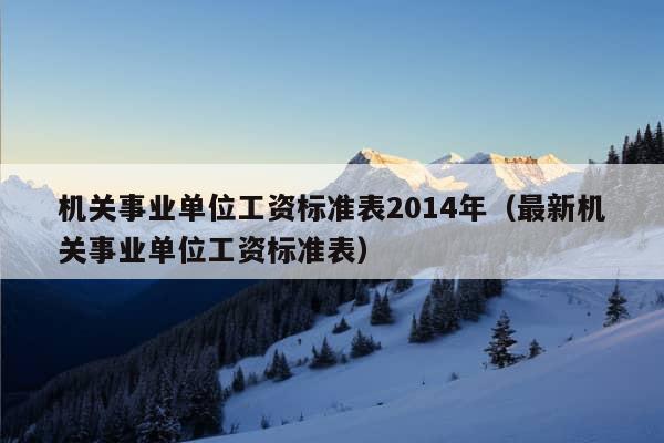 机关事业单位工资标准表2014年（最新机关事业单位工资标准表）