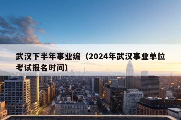 武汉下半年事业编（2024年武汉事业单位考试报名时间）