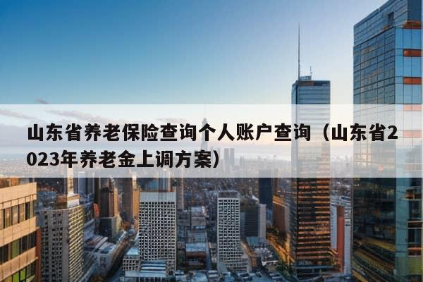 山东省养老保险查询个人账户查询（山东省2023年养老金上调方案）