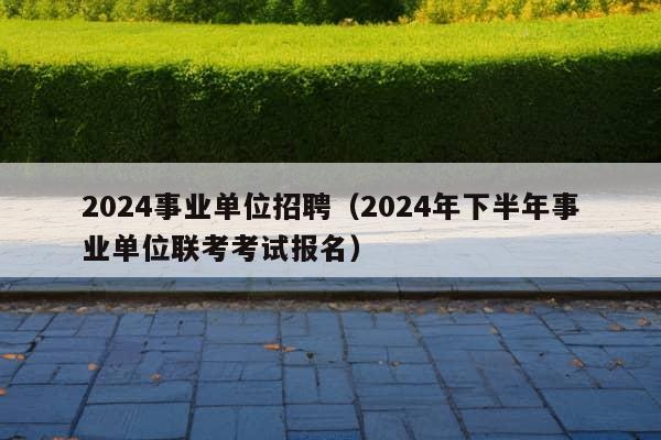 2024事业单位招聘（2024年下半年事业单位联考考试报名）