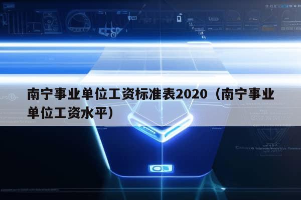 南宁事业单位工资标准表2020（南宁事业单位工资水平）