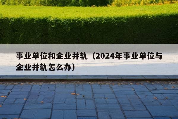 事业单位和企业并轨（2024年事业单位与企业并轨怎么办）