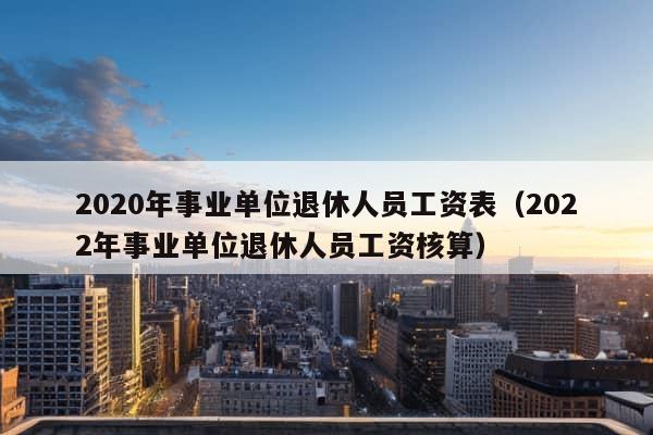 2020年事业单位退休人员工资表（2022年事业单位退休人员工资核算）