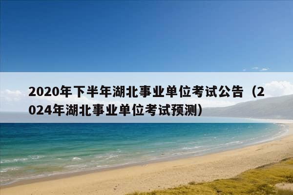 2020年下半年湖北事业单位考试公告（2024年湖北事业单位考试预测）